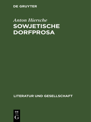 cover image of Sowjetische Dorfprosa